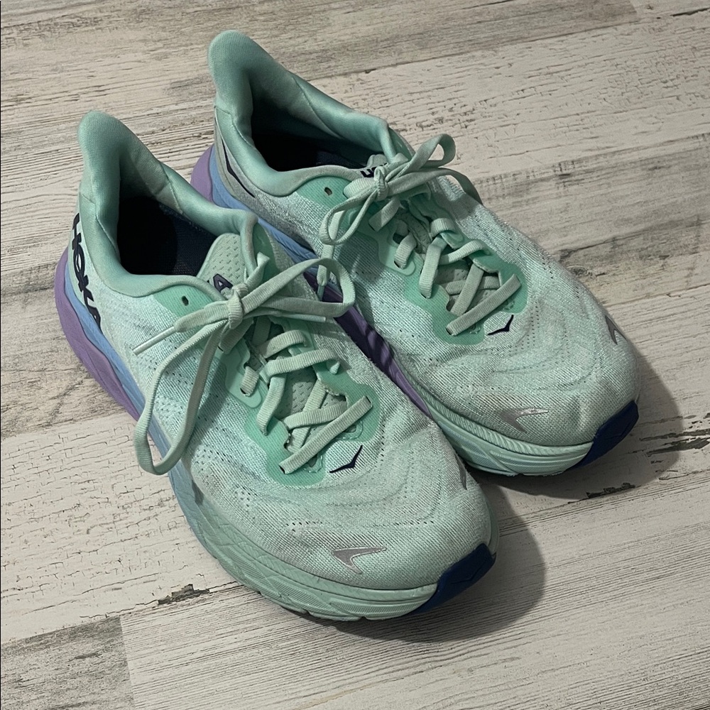 Hoka Women's Arahi 6 Mint and Lavender Running Shoes Size 7 - Picture 2 of 11